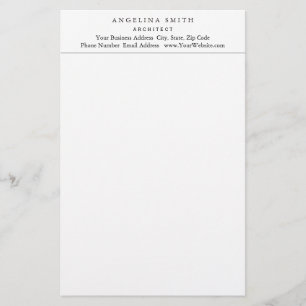 Moderne eenvoudige minimalistische witte professio briefpapier