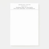 Moderne eenvoudige minimalistische witte professio post-it® notes (Voorkant)