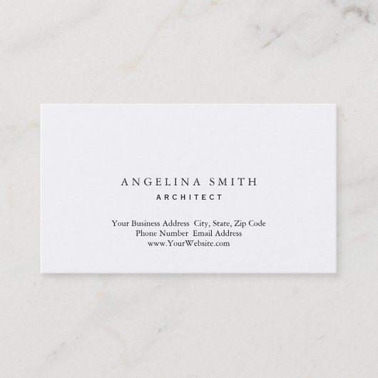 Moderne eenvoudige minimalistische witte professio visitekaartje (Voorkant)