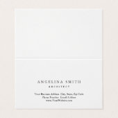 Moderne eenvoudige minimalistische witte professio visitekaartje (Buitenkant ongevouwen)