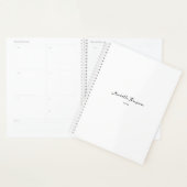 Moderne eenvoudige minimalistische witte scriptnaa planner (Display)