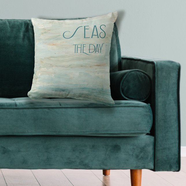 Moderne eenvoudige minimalistische Zeeen op de dag Kussen (Creator heeft geüpload)