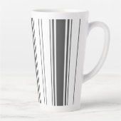 Moderne eenvoudige minimalistische zwart-witte str latte mok (Rechts)