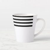 Moderne eenvoudige minimalistische zwart-witte str latte mok (Rechts)