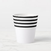 Moderne eenvoudige minimalistische zwart-witte str latte mok (Voorkant)