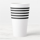 Moderne eenvoudige minimalistische zwart-witte str latte mok (Voorkant)