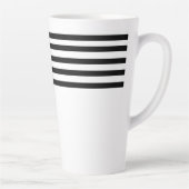 Moderne eenvoudige minimalistische zwart-witte str latte mok (Rechts)