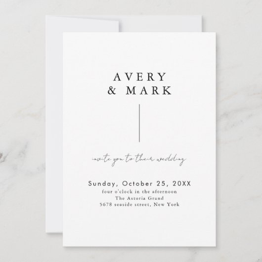 Moderne eenvoudige minimalistische zwarte en witte kaart (Voorkant)