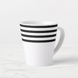Moderne eenvoudige minimalistische zwarte en witte latte mok
