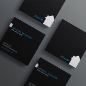 Moderne eenvoudige minimalistische zwarte makelaar vierkante visitekaartje