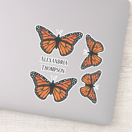Moderne eenvoudige monarch Butterflies Garden Inse Sticker (Detail)