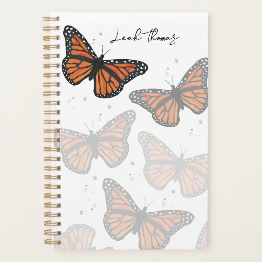 Moderne eenvoudige monoarch Butterflies elegant sc Planner (Voorkant)
