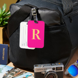 Moderne eenvoudige monogram bagagelabel