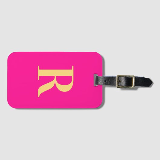 Moderne eenvoudige monogram bagagelabel (Voorkant (horizontaal))