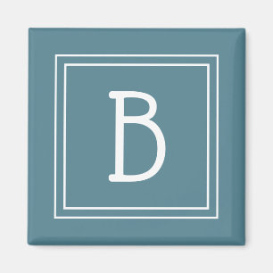 Moderne Eenvoudige Monogram Beginletter Turquoise Magneet