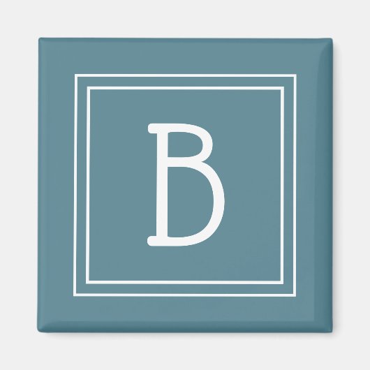 Moderne Eenvoudige Monogram Beginletter Turquoise Magneet (Voorkant)