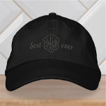 Moderne Eenvoudige Monogram Beste Vader Ooit Geborduurde Pet<br><div class="desc">Beste papa ooit eenvoudige typografie.</div>