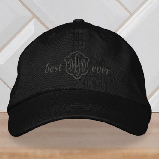 Moderne Eenvoudige Monogram Beste Vader Ooit Geborduurde Pet