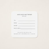 Moderne eenvoudige monogram Blush Gift Kaart (Achterkant)