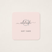 Moderne eenvoudige monogram Blush Gift Kaart (Voorkant)