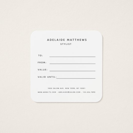 Moderne eenvoudige monogram Blush Gift Kaart (Achterkant)