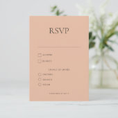Moderne Eenvoudige Monogram Blush Mix & Match Brui RSVP Kaartje (Staand voorkant)