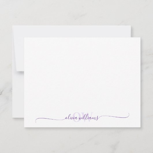 Moderne Eenvoudige monogram Elegant Script Name Notitiekaartje (Achterkant)