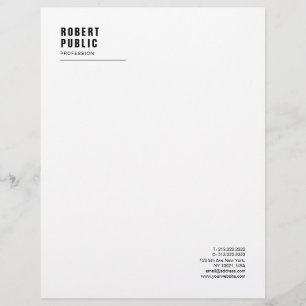 Moderne eenvoudige monogram elegante witte profess briefhoofd