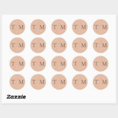 Moderne eenvoudige monogram, gemengde mix en lucif ronde sticker (Vel)