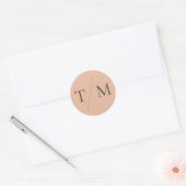 Moderne eenvoudige monogram, gemengde mix en lucif ronde sticker (Envelop)