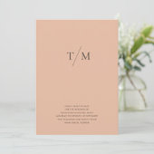 Moderne eenvoudige monogram, gemengde mix en lucif save the date (Staand voorkant)