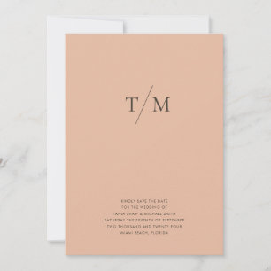 Moderne eenvoudige monogram, gemengde mix en lucif save the date