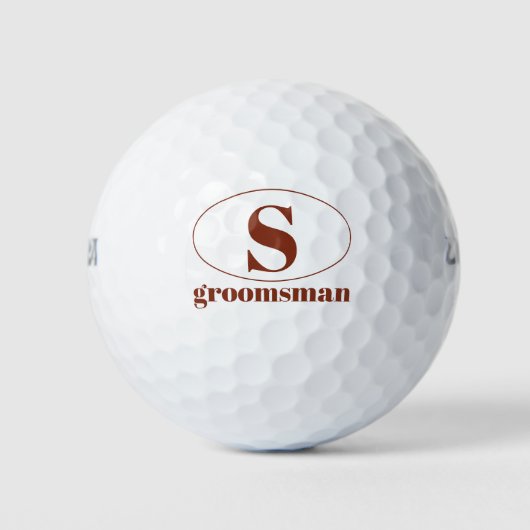 Moderne Eenvoudige Monogram Groomsmen Gift Bruilof Golfballen (Voorkant)