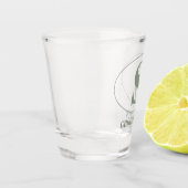 Moderne Eenvoudige Monogram Groomsmen Gift Bruilof Shot Glas (Links)