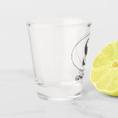 Moderne Eenvoudige Monogram Groomsmen Gift Bruilof Shot Glas (Links)