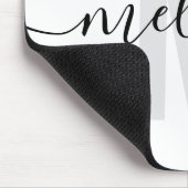 Moderne eenvoudige monogram handschrift muismat (Hoek)