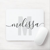 Moderne eenvoudige monogram handschrift muismat (Met muis)
