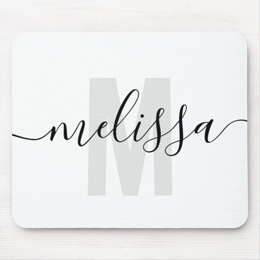 Moderne eenvoudige monogram handschrift muismat (Voorkant)