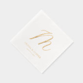 Moderne Eenvoudige Monogram Huwelijk Folie Servetten (Rechts)