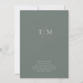Moderne Eenvoudige Monogram Moss Groene Mix & Matc Save The Date (Voorkant)