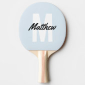 Moderne eenvoudige monogram naam minimalistisch tafeltennisbatje (Voorkant)