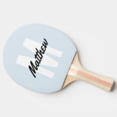 Moderne eenvoudige monogram naam minimalistisch tafeltennisbatje (Zijkant)