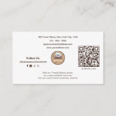 Moderne Eenvoudige Monogram Professionele Bakkerij Visitekaartje (Achterkant)