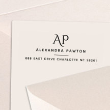 Moderne eenvoudige monogram retouradres