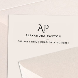 Moderne eenvoudige monogram retouradres  zelfinktende stempel