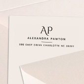 Moderne eenvoudige monogram retouradres  zelfinktende stempel