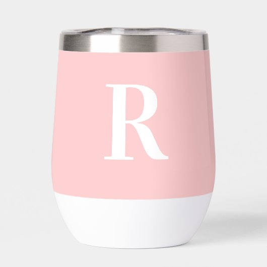 Moderne Eenvoudige Monogram Roze (Achterkant)