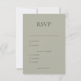 Moderne Eenvoudige Monogram Sage Mix & Match Bruil RSVP Kaartje