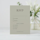 Moderne Eenvoudige Monogram Sage Mix & Match Bruil RSVP Kaartje (Staand voorkant)