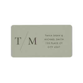 Moderne eenvoudige monogram Sage Mix & Match Wedde Etiket